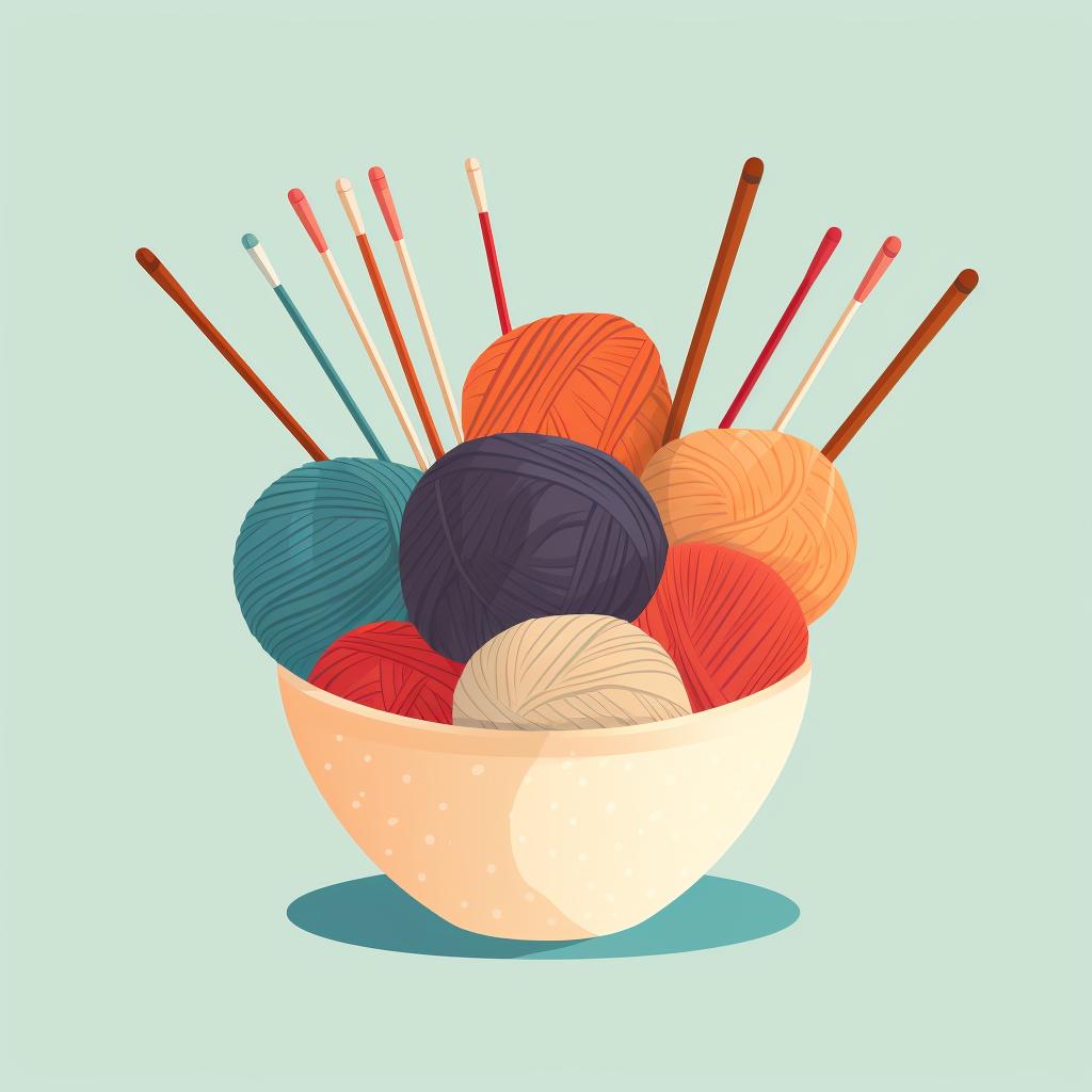 Yarn and knitting needles